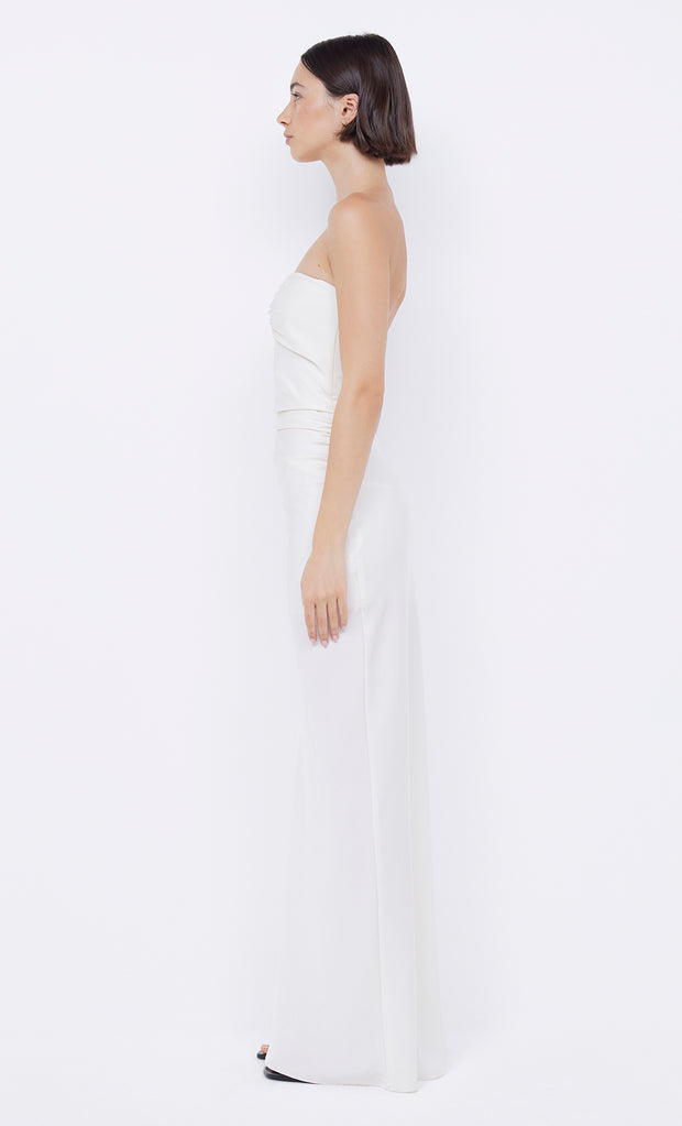 Emilia Strapless Dress with cut out in Ivory by Bec + Bridge