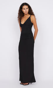 ESTELLA V NECK DRESS - BLACK