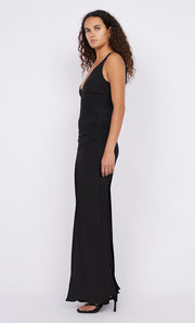 ESTELLA V NECK DRESS - BLACK