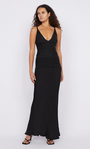 ESTELLA V NECK DRESS - BLACK