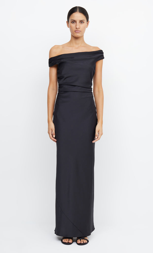 Eternity Off Shoulder Bridesmaid Formal Maxi Dress in Black by Bec + Bridge