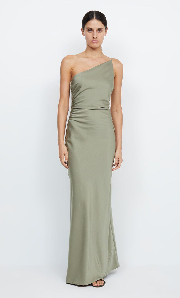 ETERNITY ASYM MAXI DRESS - SAGE