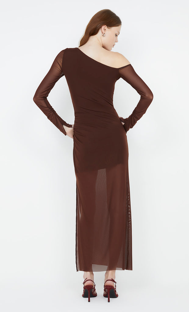 Fae Asym Long Sleeve Dress in Cocoa by Bec + Bridge