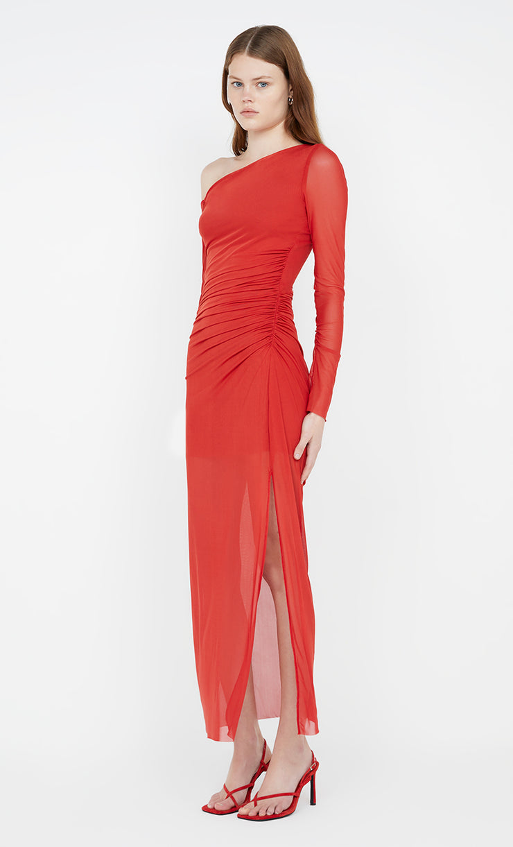 Fae Asym Long Sleeve Dress in Rouge by Bec + Bridge