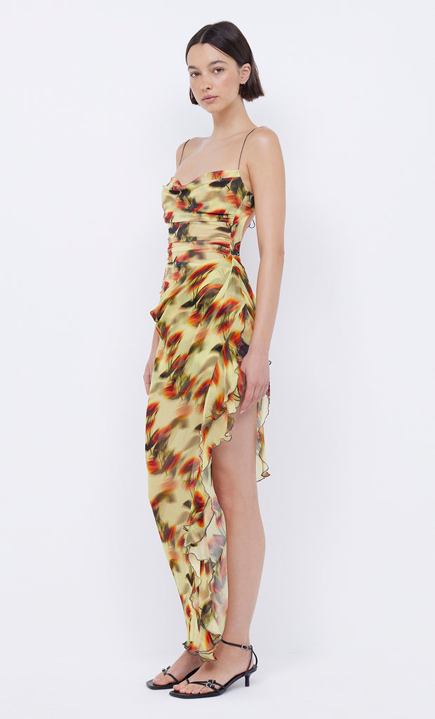 Fiore Asym Maxi Dress in Citrus Rose by Bec +Bridge