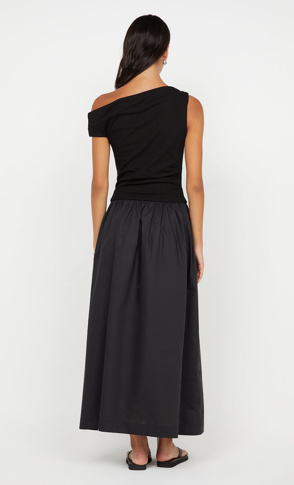 FREYA ASYM MAXI DRESS - BLACK