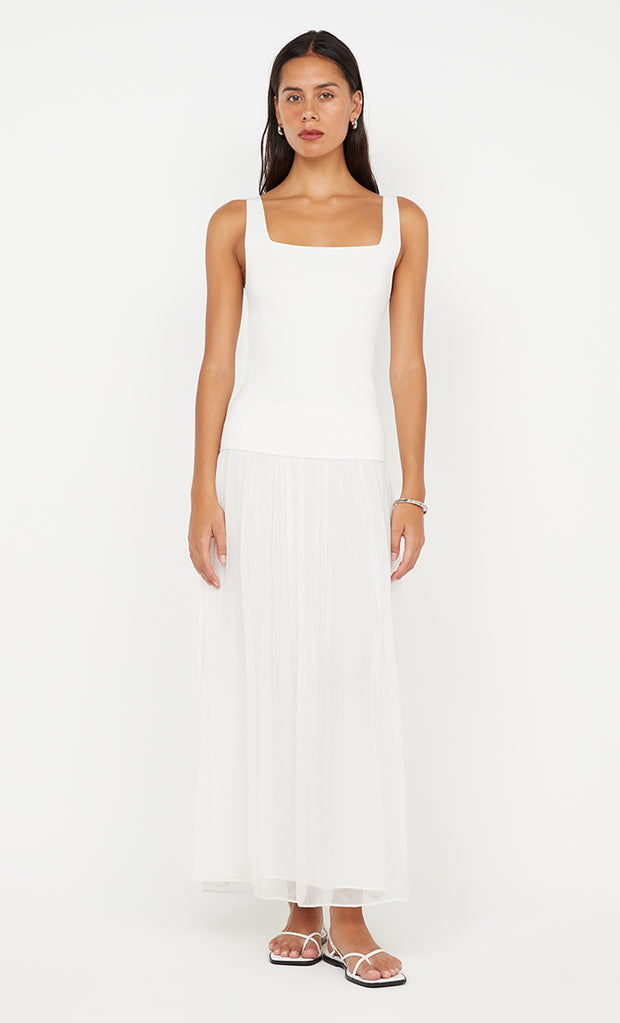 GEMMA SQUARE NECK TANK - IVORY