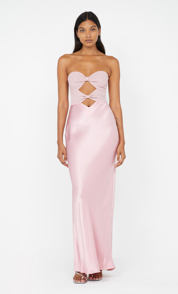 Halle Strapless Dress in Dusty Pink by Bec + Bridge