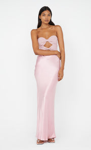 HALLE STRAPLESS DRESS - DUSTY PINK