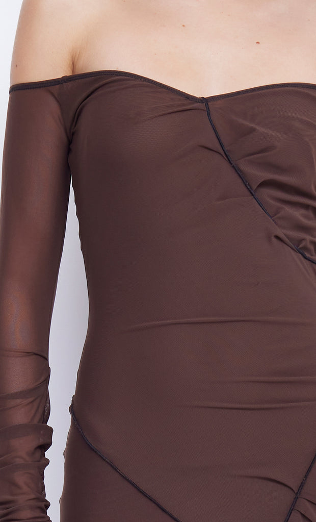 Chocolate Isadora Long Sleeve Maxi Dress by Bec+Bridge