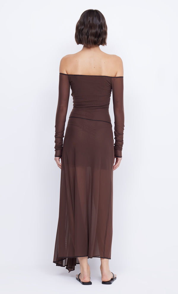 Chocolate Isadora Long Sleeve Maxi Dress by Bec+Bridge