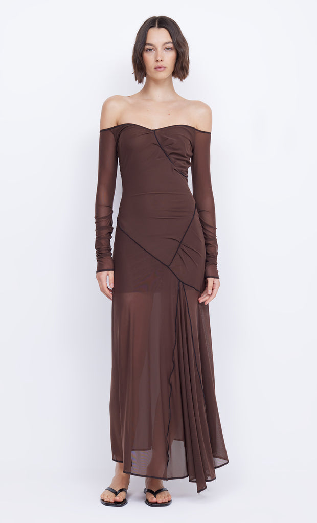 Chocolate Isadora Long Sleeve Maxi Dress by Bec+Bridge