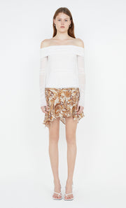 JOCELYN ASYM SKIRT - CREAM SWIRL