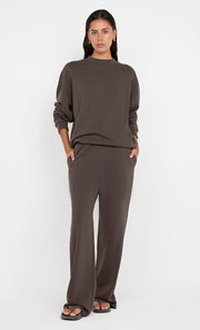 JORJA CREW JUMPER  - DARK CHOCOLATE