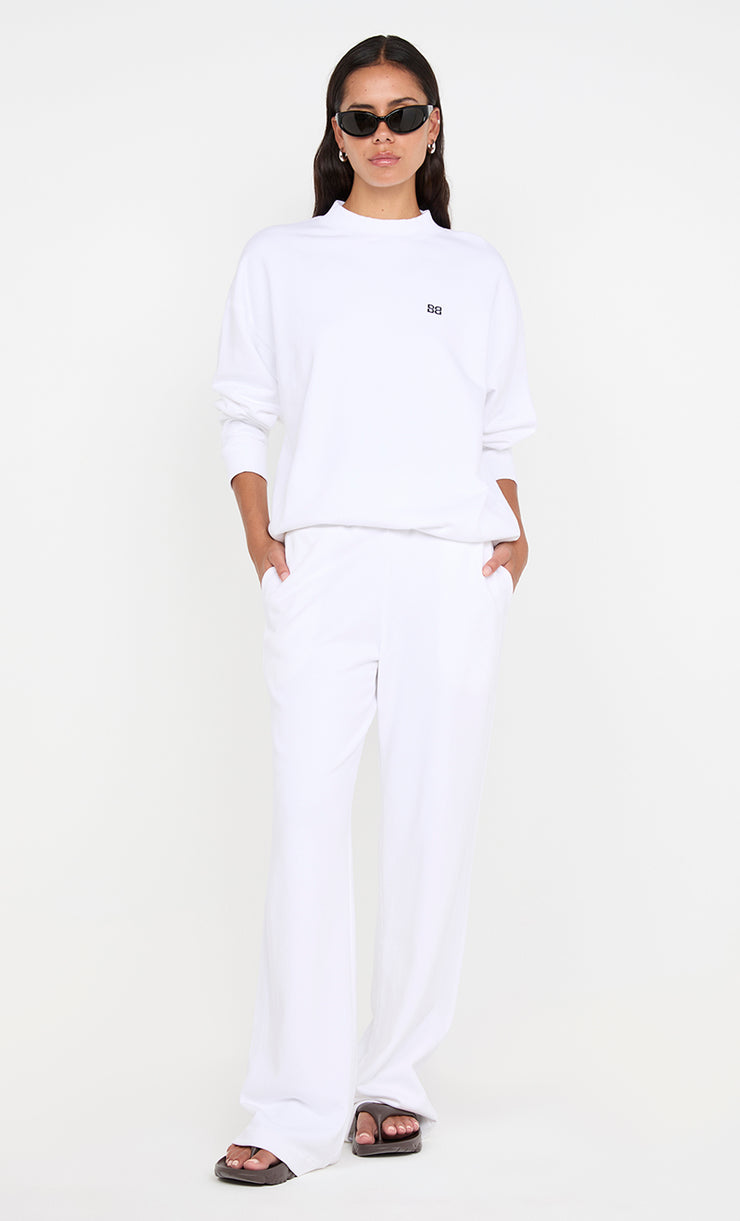 Jorja Crew Neck Jumper in White by Bec + Bridge