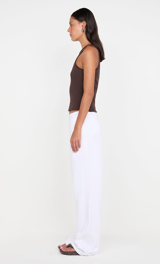 JORJA DOUBLE WAISTBAND PANT - WHITE