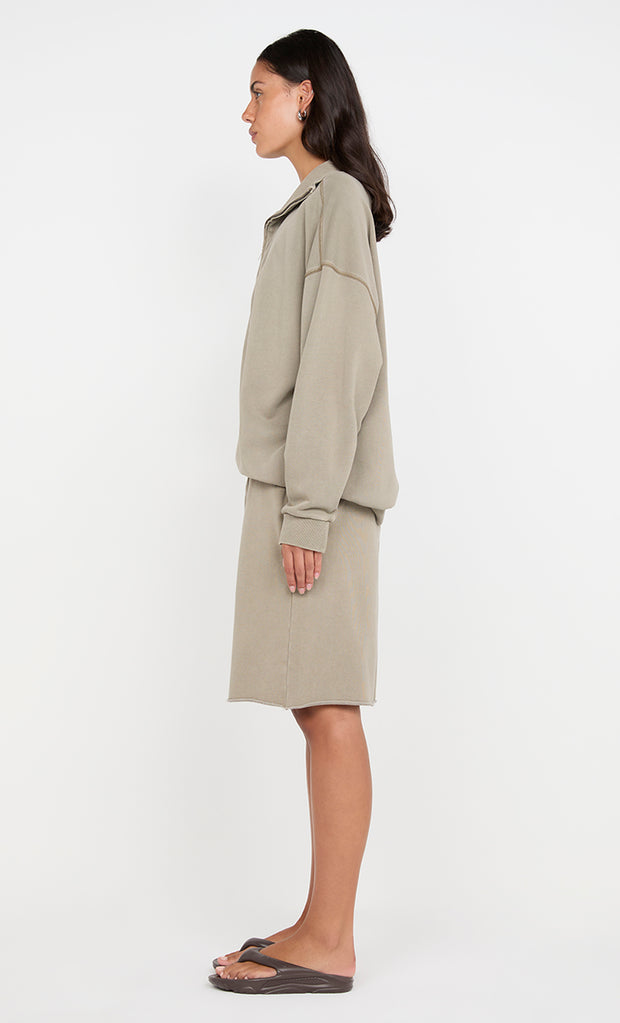 JORJA ZIP UP JUMPER  - TAUPE