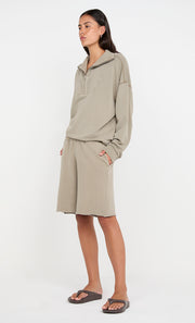 JORJA ZIP UP JUMPER  - TAUPE