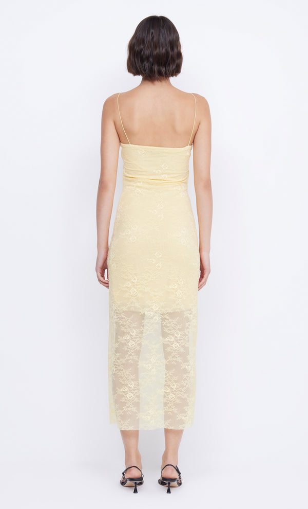 Juliette Column Midi Dress in Butter Yellow by Bec + Bridge