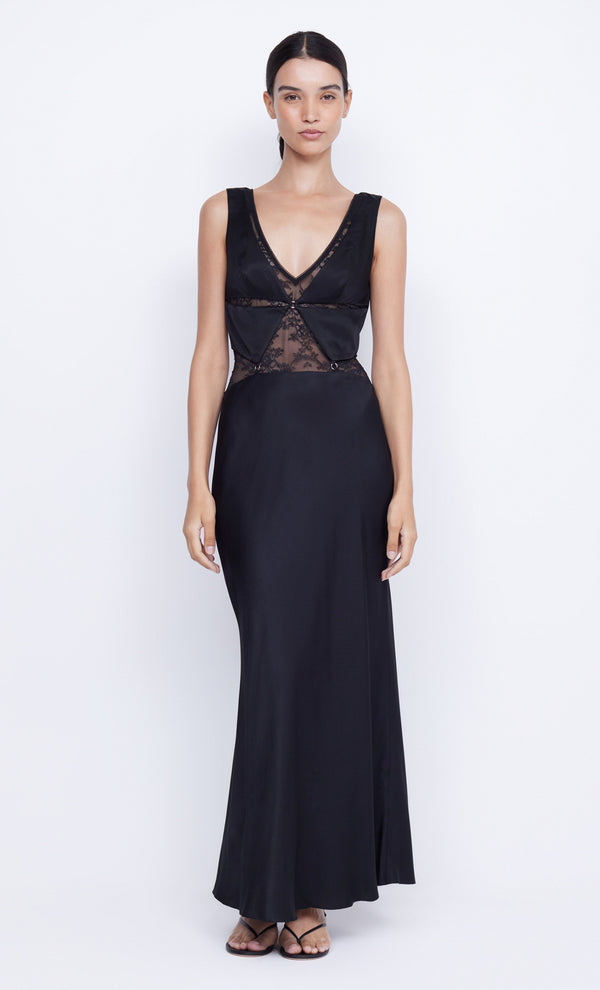 Juliette V Neck Maxi Dress in Black by Bec + Bridge