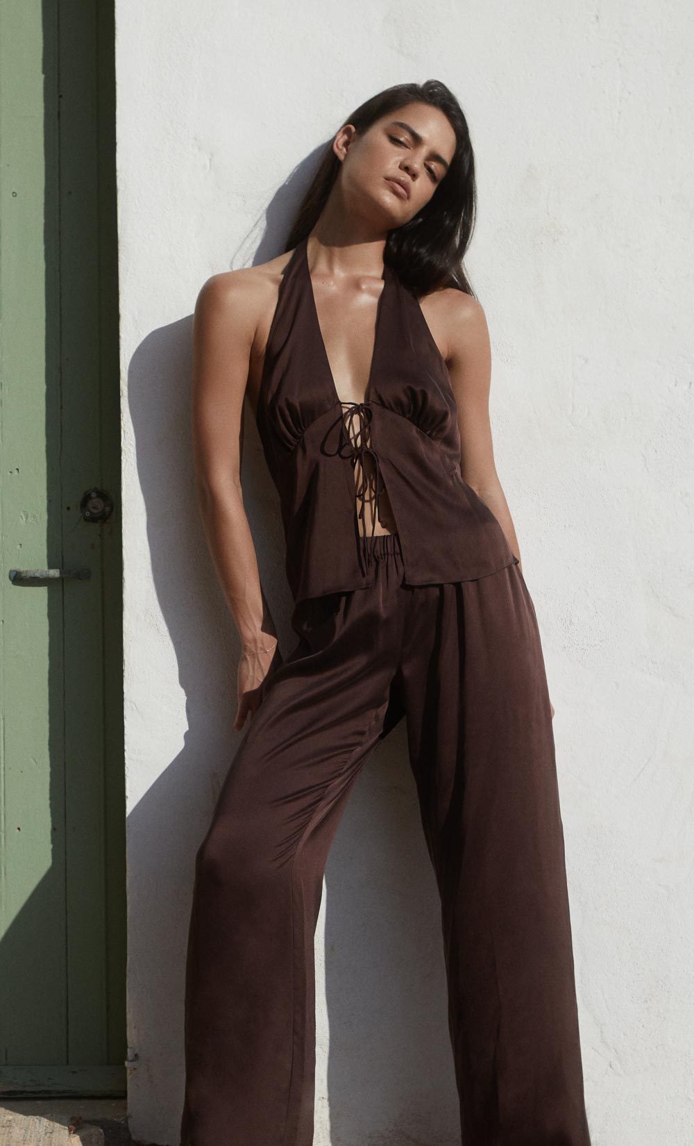 BEC BRIDGE KAIA PANT IN CHOC PLUM BEC BRIDGE AU