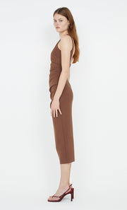 Karina Tuck Midi Dress in chocolate by Bec + Bridge