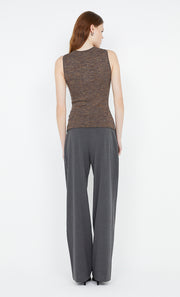 Keke Knit Lace Up Top in Choc Marle by Bec+ Bridge