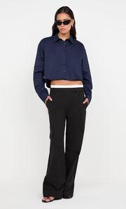 Kelsi Pocket Pant in Black with White Contrast Waistband by Bec + Bridge