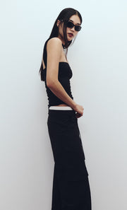 KELSI POCKET PANT - BLACK/WHITE