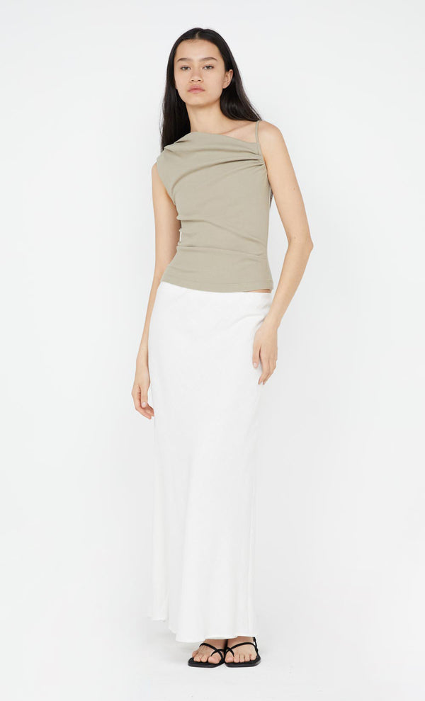 Leila Asym Tank in Taupe by Bec + Bridge