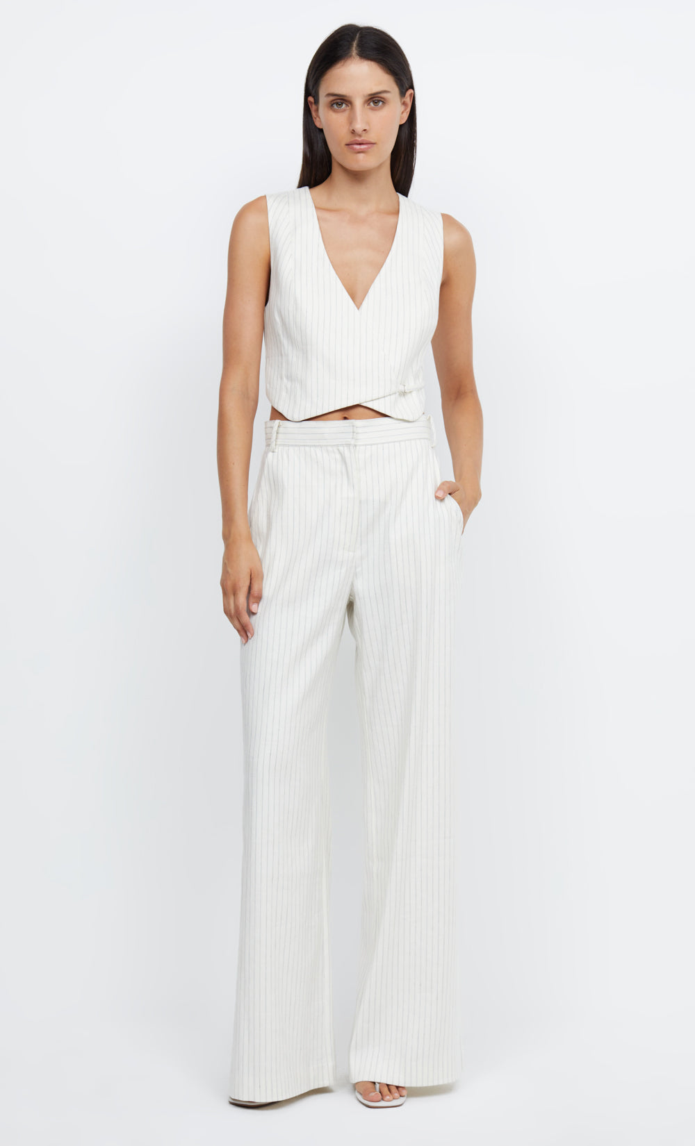 Womens pinstripe vest and on sale pants