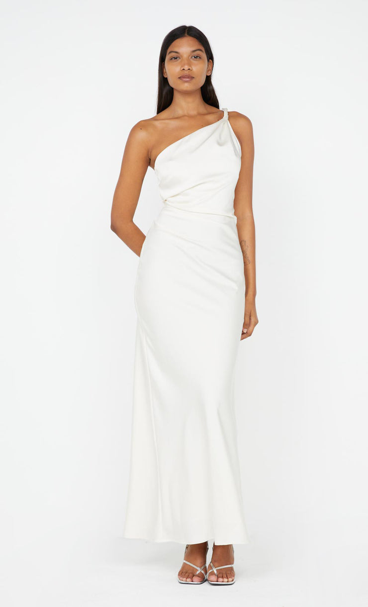 Lunetta Asym Bridesmaid Dress in Cream