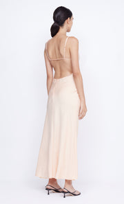 Mari Lou Gathered Maxi Dress in Peach by Bec + Bridge