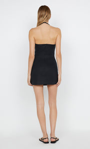 MARIANNA HALTER MINI DRESS - BLACK