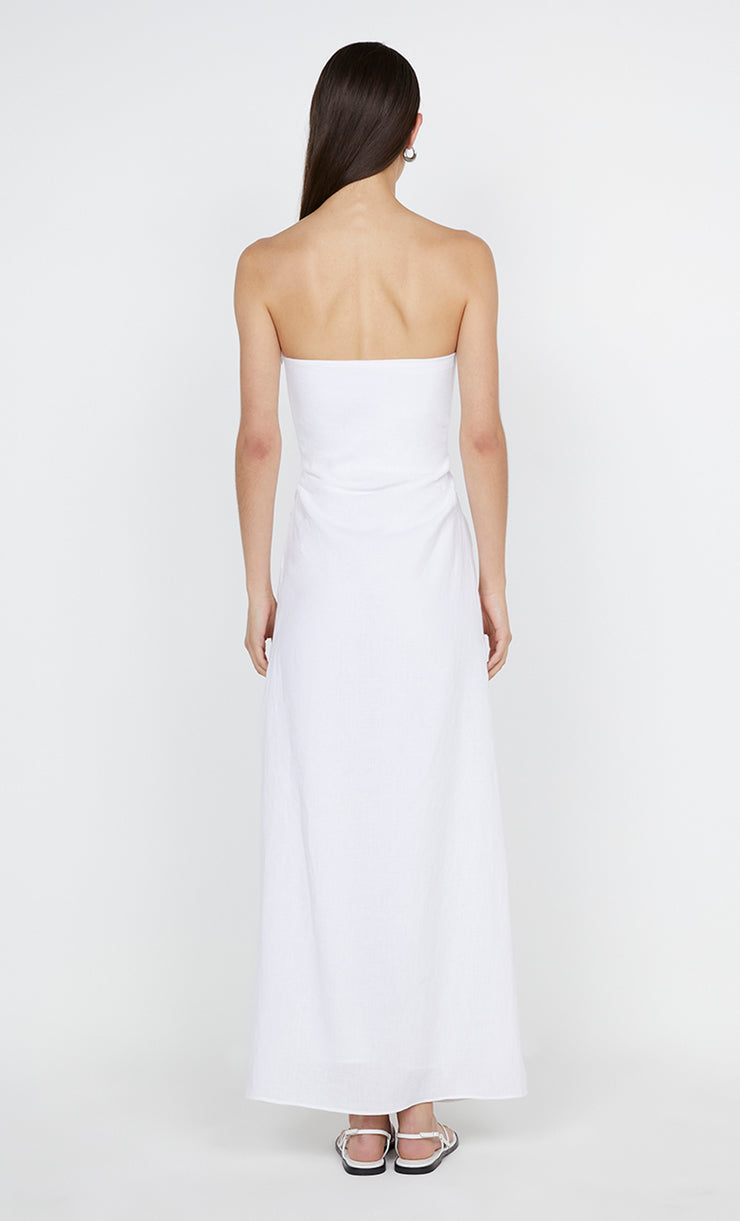 Marianna Strapless Dress in White with cutout by Bec + Bridge