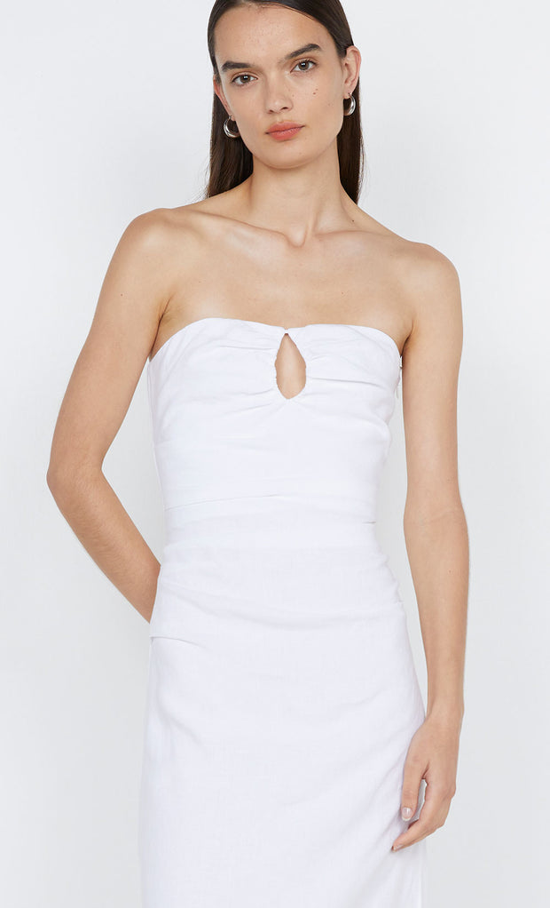 MARIANNA STRAPLESS DRESS - WHITE