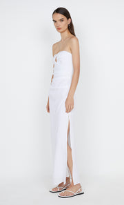 Marianna Strapless Dress in White with cutout by Bec + Bridge