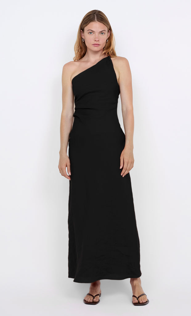 MELANIE ASYM MAXI DRESS - BLACK