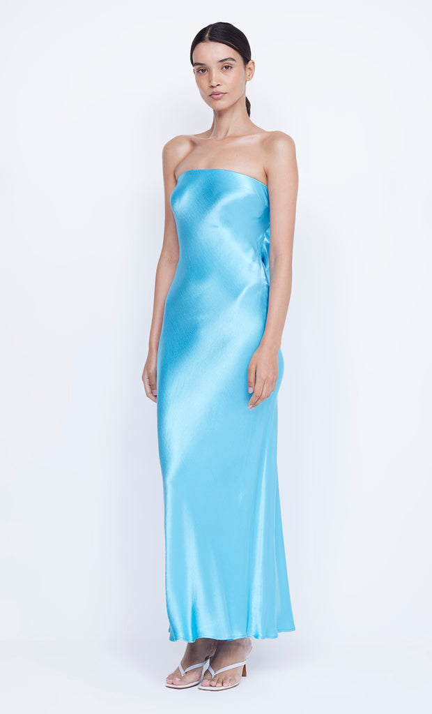 Moon Dance Strapless Maxi Formal Dress in Topaz Blue by Bec + bridge