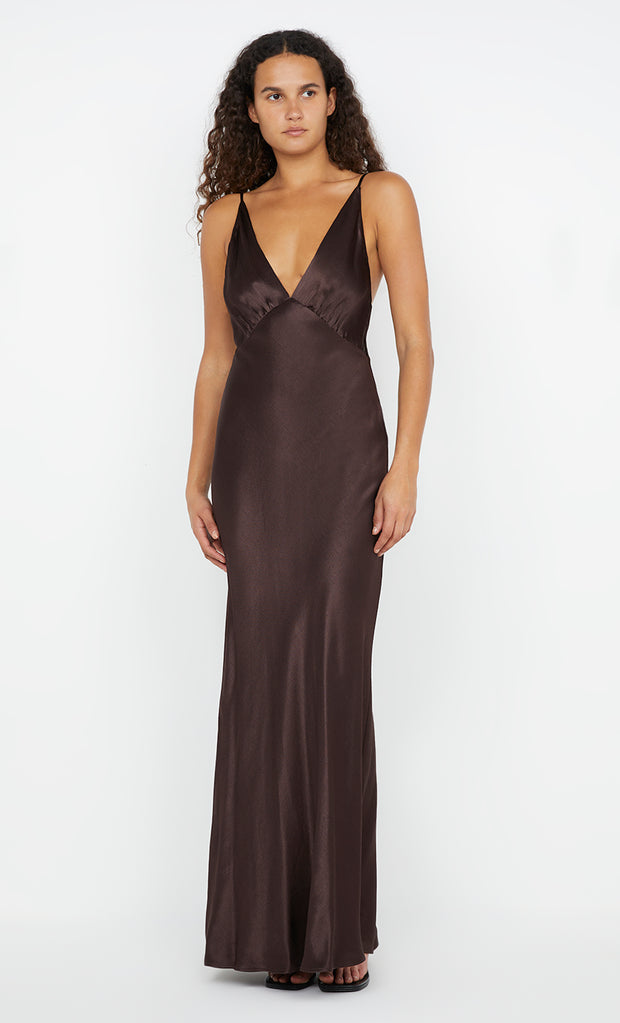 Moon Dance V Maxi Dress in Dark Choc bridal by Bec + Bridge