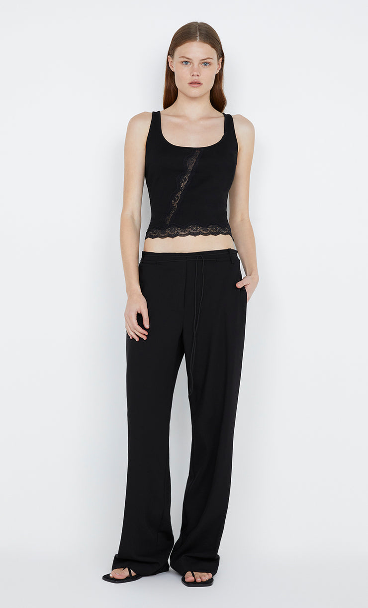 Naida Straight leg pant in black by Bec + Bridge