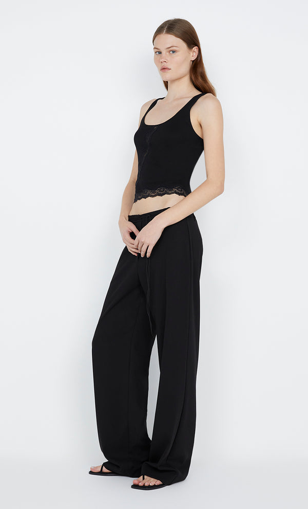 Naida Straight leg pant in black by Bec + Bridge