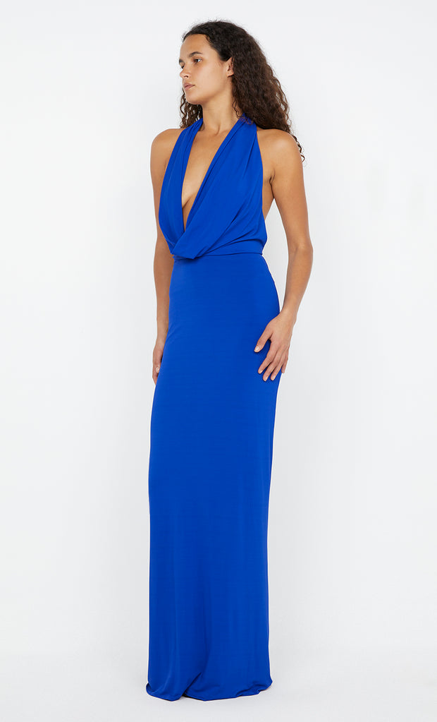 Nessie Cowl Maxi Dress in Ultramarine Blue by Bec + Bridge