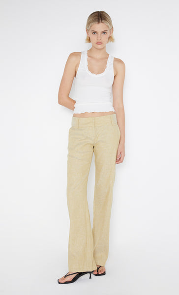 bec bridge neva straight leg pant straw