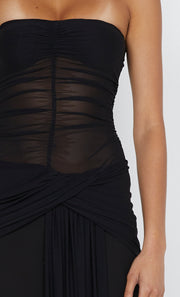 NOEMI STRAPLESS DRESS - BLACK