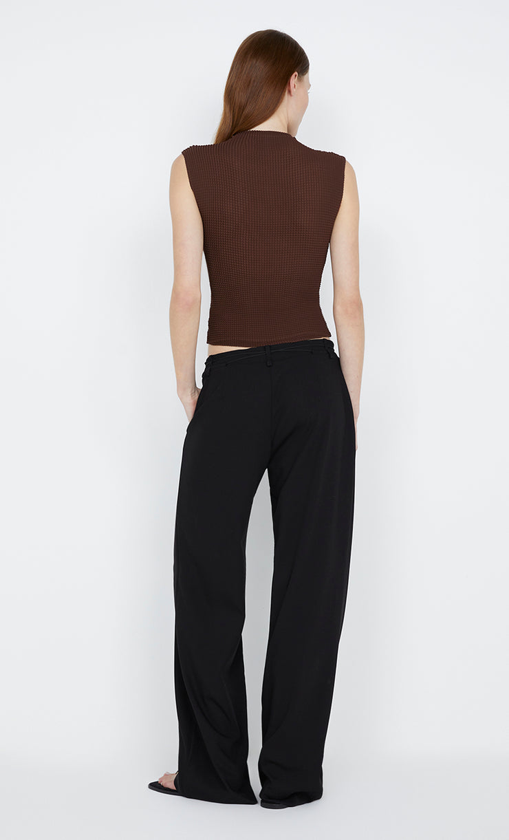 Olina Funnel Neck Top in Chocolate by Bec + Bridge