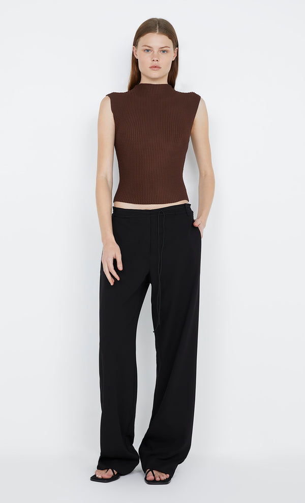 Olina Funnel Neck Top in Chocolate by Bec + Bridge