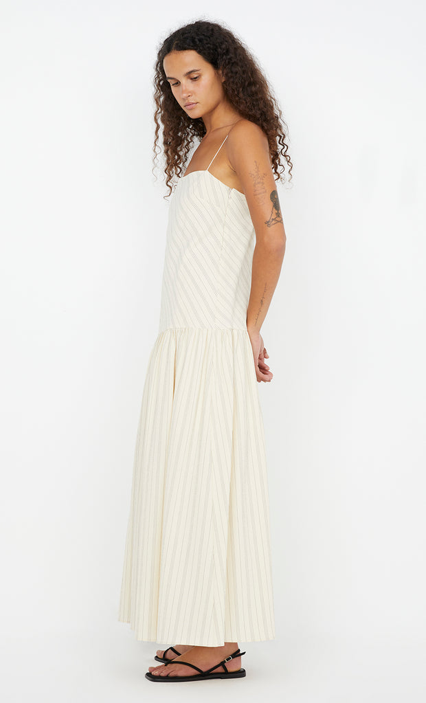 PEYSON MAXI DRESS - CREAM/BLACK STRIPE