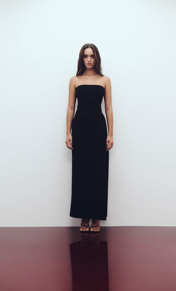 REINA STRAPLESS MAXI DRESS - BLACK