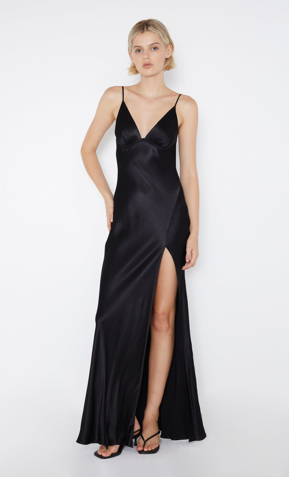 REN SPLIT MAXI DRESS BLACK BEC BRIDGE AU